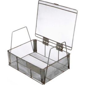 Small Parts Wire Basket With Lid 9"L x 7"W x 3"H Stainless Steel Price Each for Qty 5+