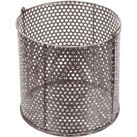 Perforated Round Basket 8-5/8"Dia x 8-1/4"H Plain Steel - Price Each for Qty 1-4