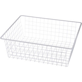 Wire Tote Basket - White 18-1/4"L x 17"W x 7-3/16"H Plain Steel Price Each for Qty 1-4