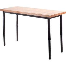 Height Adjustable Utility Table - 24" X 72" - Butcherblock Top