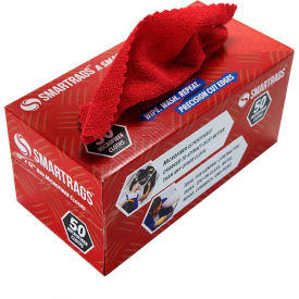 Microfiber Cleaning Cloths, 12" x 12", Red, 50 Rags/Box