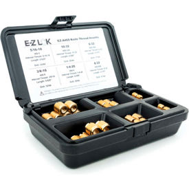 Threaded Insert Assortment Kit for Hard Wood - Brass - 6-32 to 3/8-16