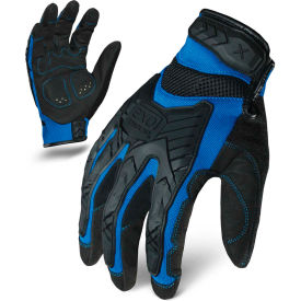 Motor Impact Gloves, Black/Blue, 1 Pair, XL