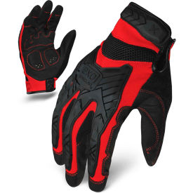Motor Impact Gloves, Black/Red, 1 Pair, L