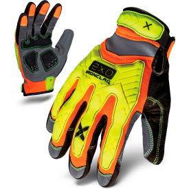 Hi-Vis Impact Gloves, Orange/Yellow, 1 Pair, XL
