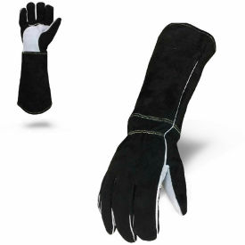 Split Elk/Cowhide Stick Welder Gloves, Cotton Lined, 1 Pair, Size L