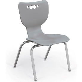 16" Plastic Classroom Chair - Gray