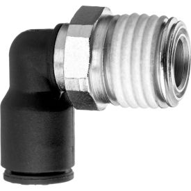 Push to Connect Tube Fitting - Nylon - 90 Degree Elbow Adapter - 12mm Tube OD x 3/8" NPT Male