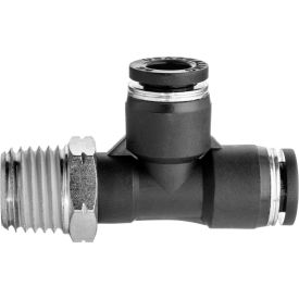 Push to Connect Tube Fitting - Nylon - Right Angle Tee Adapter - 1/2" Tube OD x 1/2" NPT Male