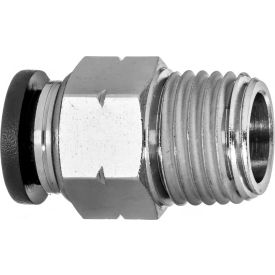 Push to Connect Tube Fitting - Nylon Plastic - Straight Adapter - 1/2" Tube OD x 1/2" NPT Male