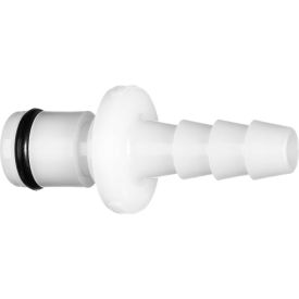 Quick Disconnect Tube Fitting Straight Adapter with Auto Shut-Off - 1/4" Bulkhead Plug x 3/8" Barbed Hose