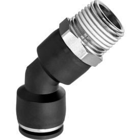 Push to Connect Tube Fitting - Nylon Plastic - 45 Degree Elbow Adapter - 3/8" Tube x 3/8" NPT Male