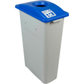 Waste Watcher Single - Cans & Bottles, 23 Gallon, Gray/Blue