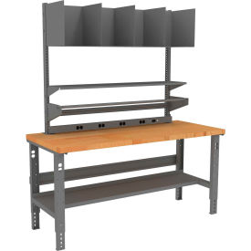 Packing Workbench with Power Apron, Maple Butcher Block Square Edge, 72"W x 30"D