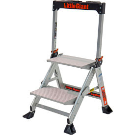 Jumbo Step Aluminum Ladder - 375 lb. Capacity, 2 Step