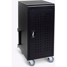 Tablet/Chromebook Charging Cart for 24 Devices, 17-1/8"W x 25"D x 37-5/8"H, Black