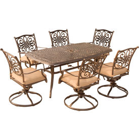 Traditions 7 Piece Dining Set - Cast Top Table & 6 Swivel Rockers