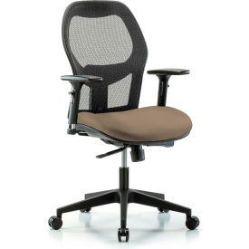 Mesh Back Antibacterial Industrial Chair, Vinyl Seat, Taupe