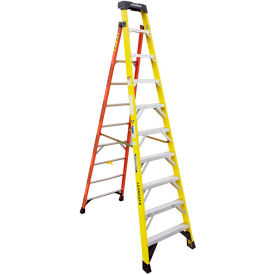 10' Fiberglass Leansafe Ladder with Plastic Tool Tray, 375 lb. Capacity