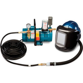 Supplied Air Shield & Black Welding Helmet, Deluxe, 1 Worker, 50' Hose & #10 Lens