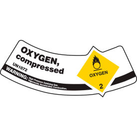 Gas Cylinder Shoulder Label, Oxygen Compressed, Dura-Vinyl™, Each