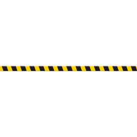 Accuform Tough-Mark Heavy-Duty Message Strip, Black/Yellow Stripes, 2"x48"