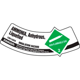 Gas Cylinder Shoulder Label, Helium Compressed, Dura-Vinyl, Each