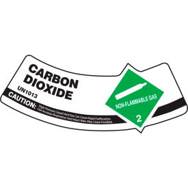 Gas Cylinder Shoulder Label, Carbon Dioxide, Dura-Vinyl, 5/Pack