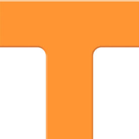 Tough-Mark Heavy-Duty Floor Marking Shape, 6"x6" T-Corner, Orange