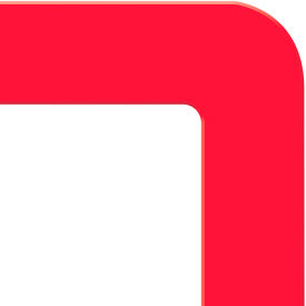 Accuform Tough-Mark Floor Marking Shape, 6"x6" Rounded Corner, Red