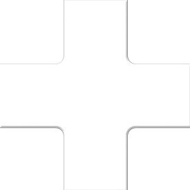 Floor Marking Shape, 6"x6" Quad Corner, White, 10/Pack