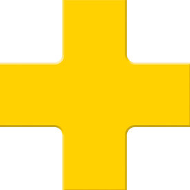 Tough-Mark Floor Marking Shape, 6"x6" Quad Corner, Yellow, 10/Pack