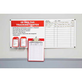 Red Tag Tracking Center w/ Clipboard, Aluminum, 16" x 36"