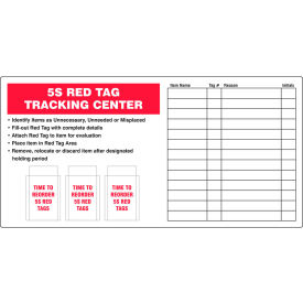 Red Tag Tracking Center, Aluminum, 16" x 36"