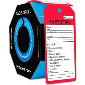 5S Red Tag, PF-Cardstock, 250/Roll