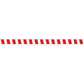 Heavy-Duty Message Strip, Red/White Stripes, 3"x48"