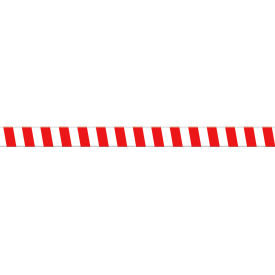 Heavy-Duty Message Strip, Red/White Stripes, 4"x48"