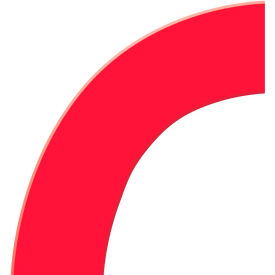 Tough-Mark Floor Marking Shape, 6"x6" 45° Corner, Red