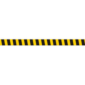 Accuform Tough-Mark Heavy-Duty Message Strip, Black/Yellow Stripes, 4"x48"