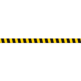 Tough-Mark Heavy-Duty Message Strip, Black/Yellow Stripes, 3"x48"
