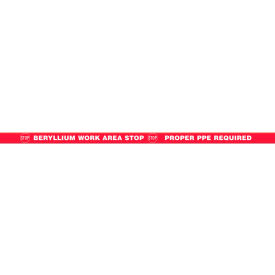 Heavy-Duty Message Strip, Stop Beryllium Work Area, 2"x48"