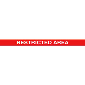 Accuform Tough-Mark Heavy-Duty Message Strip, Restricted Area, 4"x48"