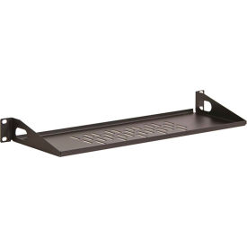 1U 6" Vented Light Duty Rack Shelf, Black