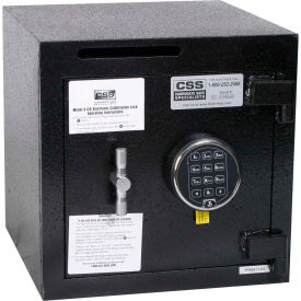 Front Drop Slot Depository Safe Electronic Keypad Lock 14"W x 14"D x 14"H Black