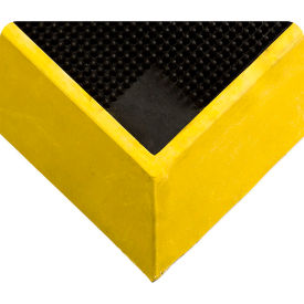 Tall Wall Sanitizing Footbath Mat 2-1/2" Thick 2-1/2' x 3-1/4' Black/Yellow Border