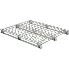 Welded Wire Open Deck Pallet, Galvanized Steel, 4-Way, 40" x 48", 4000 Lb Static Capacity