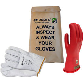 ArcGuard Class 00 Rubber Voltage Glove Kit, Red, Size 11