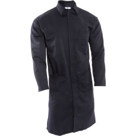 Flame Resistant Lab Coat, UltraSoft, 3XL, Navy, C09UPLC