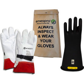 ArcGuard Class 2 Rubber Voltage Glove Kit, Black, Size 9, KITGC2B09