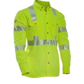 Hi-Vis Work Shirt, Type R, Class 3, Size L, Fluorescent Yellow